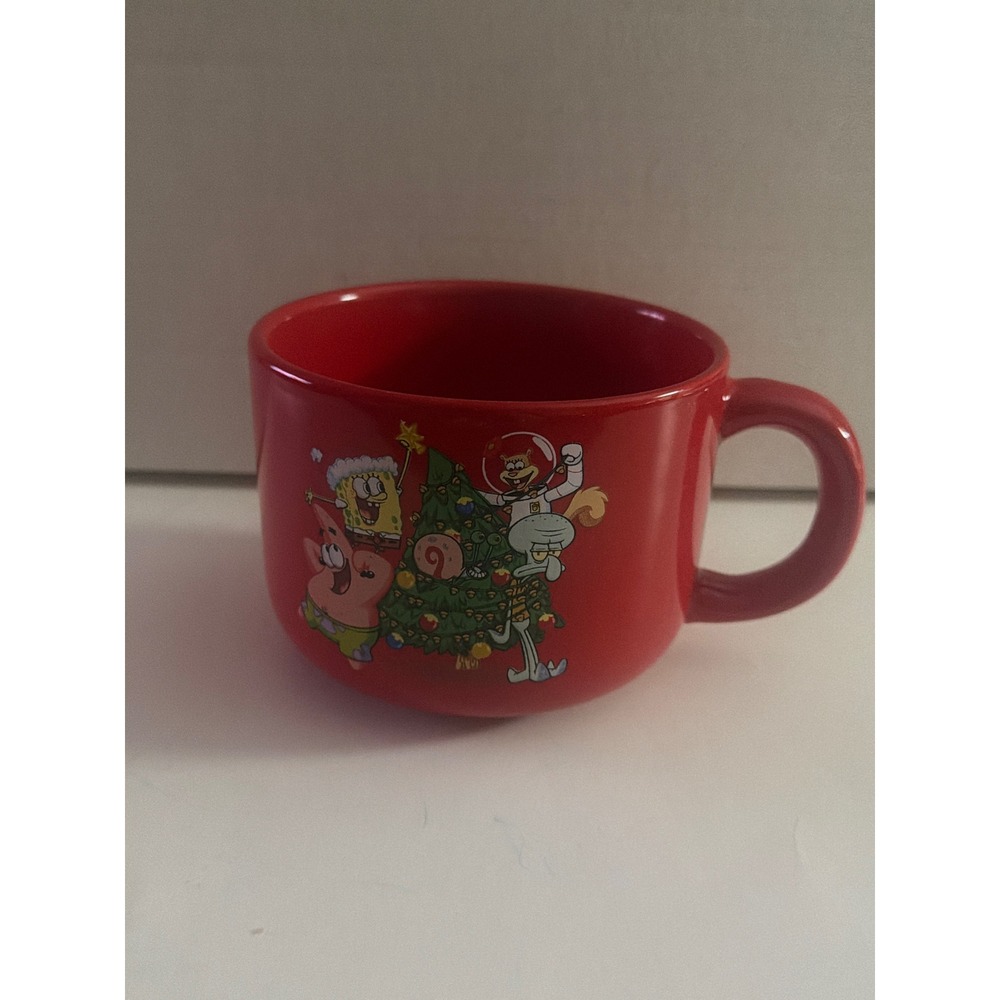 SpongeBob SquarePants Christmas Mug Red Holiday Nickelodeon Patrick Squidward